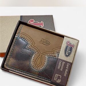 Justin Boots Two-Tone Leather Card Holder
